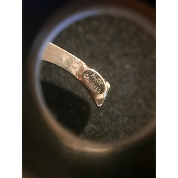 Alice Caviness 1960 Gold Tone Red Glass Eyes, Black Beak, White Glass Body Wings - Picture 7 of 7